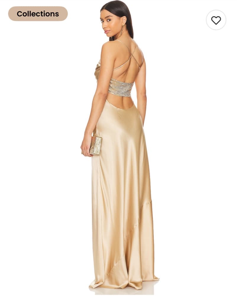 Retrofete Gold Formal Dress - Image 2