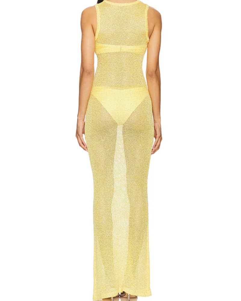 Sparkle Sheer Knit Dress - Image 3