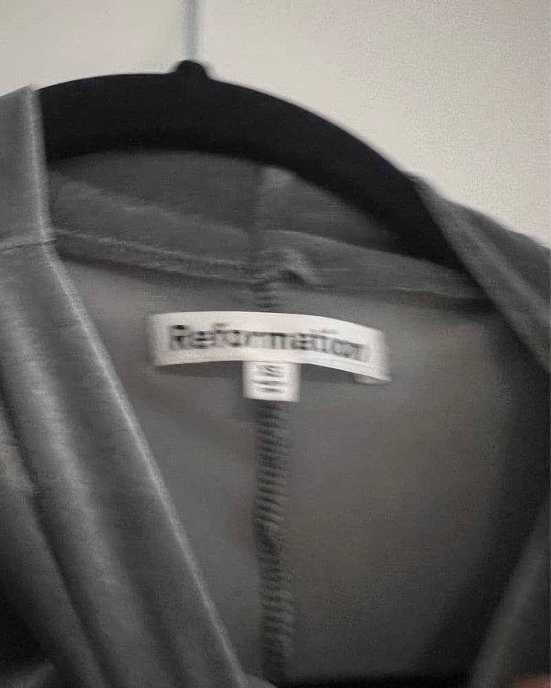 Silver Velvet Reformatiom Dress - Image 4