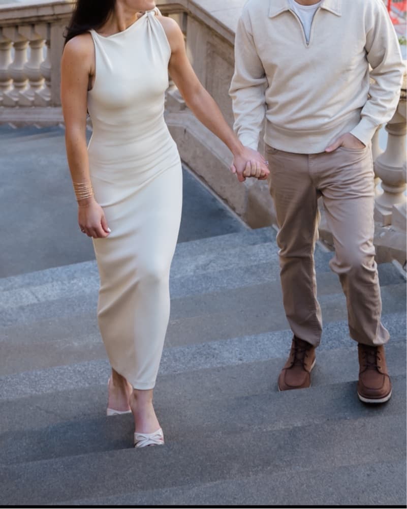 Cream Bodycon Dress - Image 3
