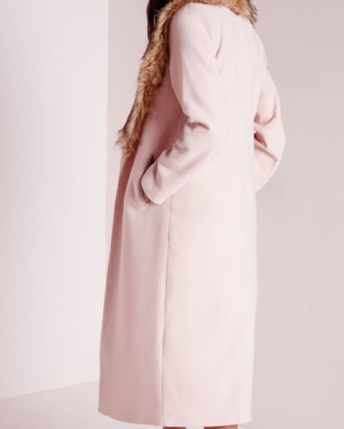Missguided blush pink longline wool coat - Image 5