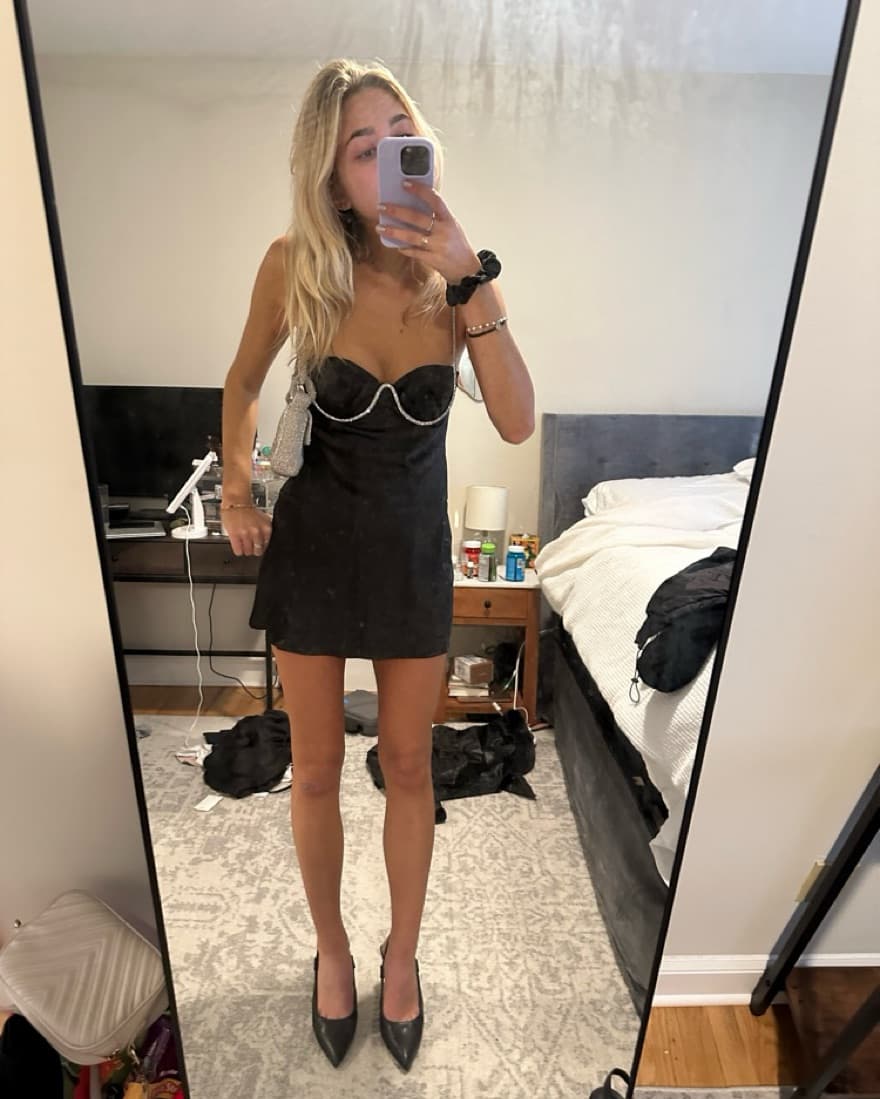 Meshki Elora Satin Cupped Mini Dress - Image 2