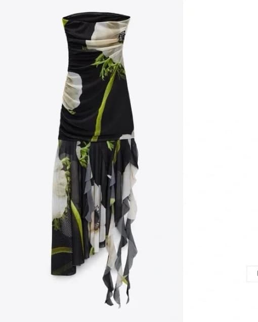 Strapless Printed Tulle Dress  - Image 2