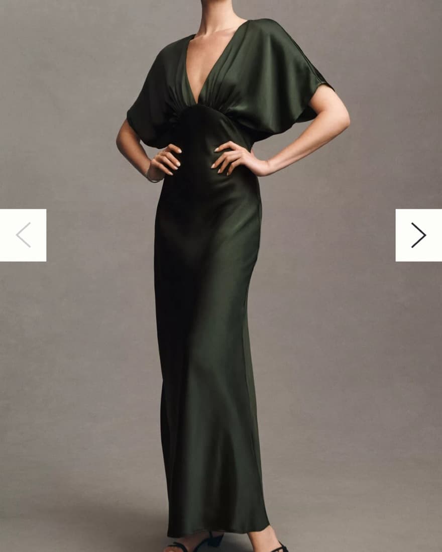 BHLDN Amelia Deep-V Satin Maxi Dress - Image 1