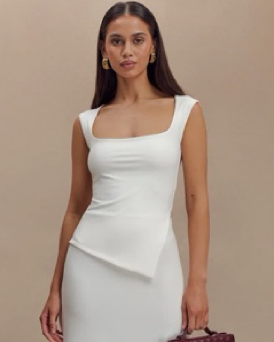Meshki White asymetrical Top - Image 3