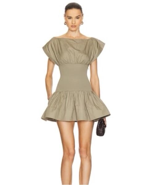 Helsa Rib Mix Shirting Mini Dress - Image 1