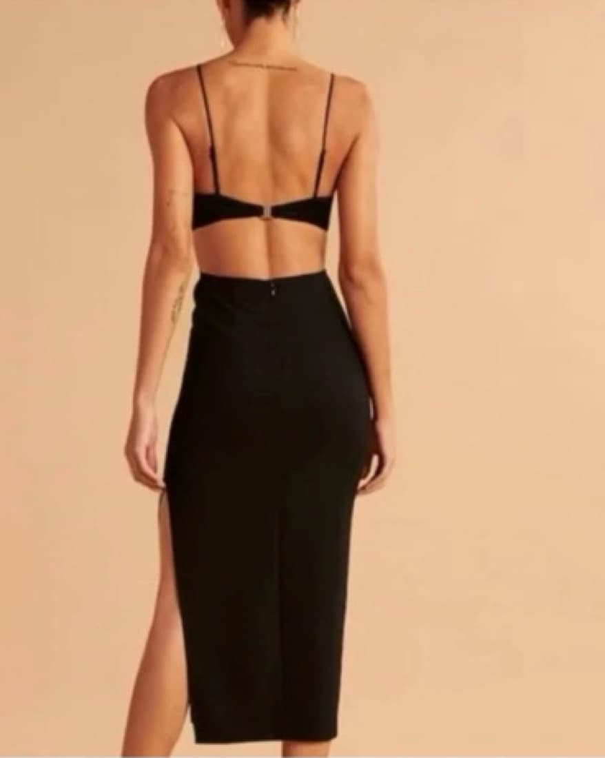 Abercrombie Satin Midi Cutout Dress - Image 3