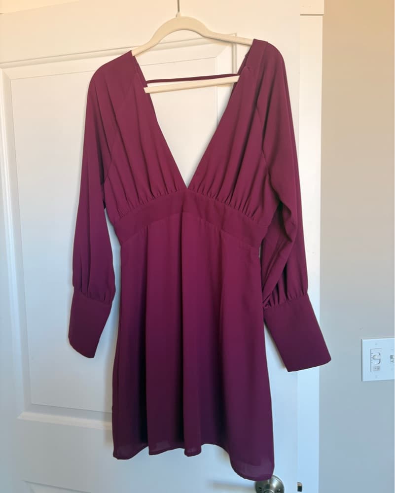 Plum Long Sleeve Dress - Image 1