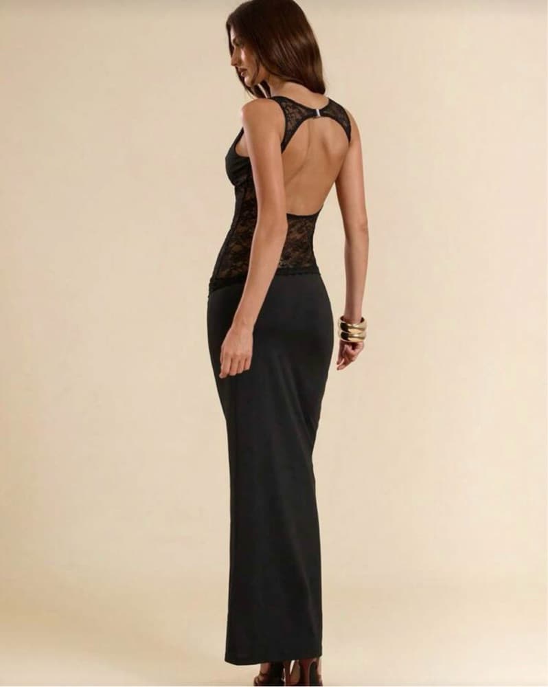 Elegant Lace Accent Maxi Dress - Image 2