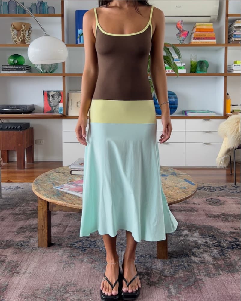 Stunning Colorblock Midi Dress - Image 1