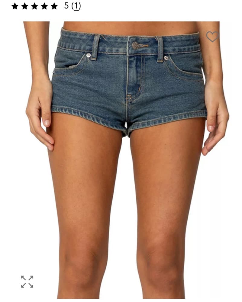 Edikted Micro Denim Shorts - Image 1