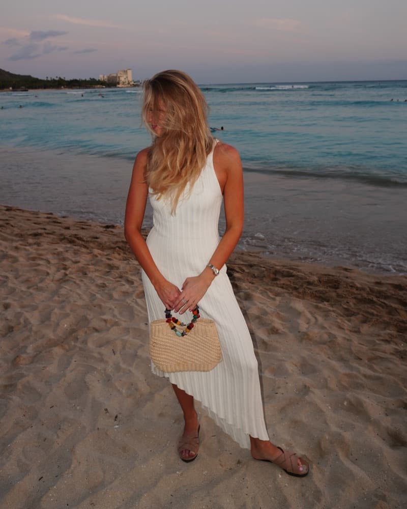 Revolve White Ribbed Dress  - Image 5