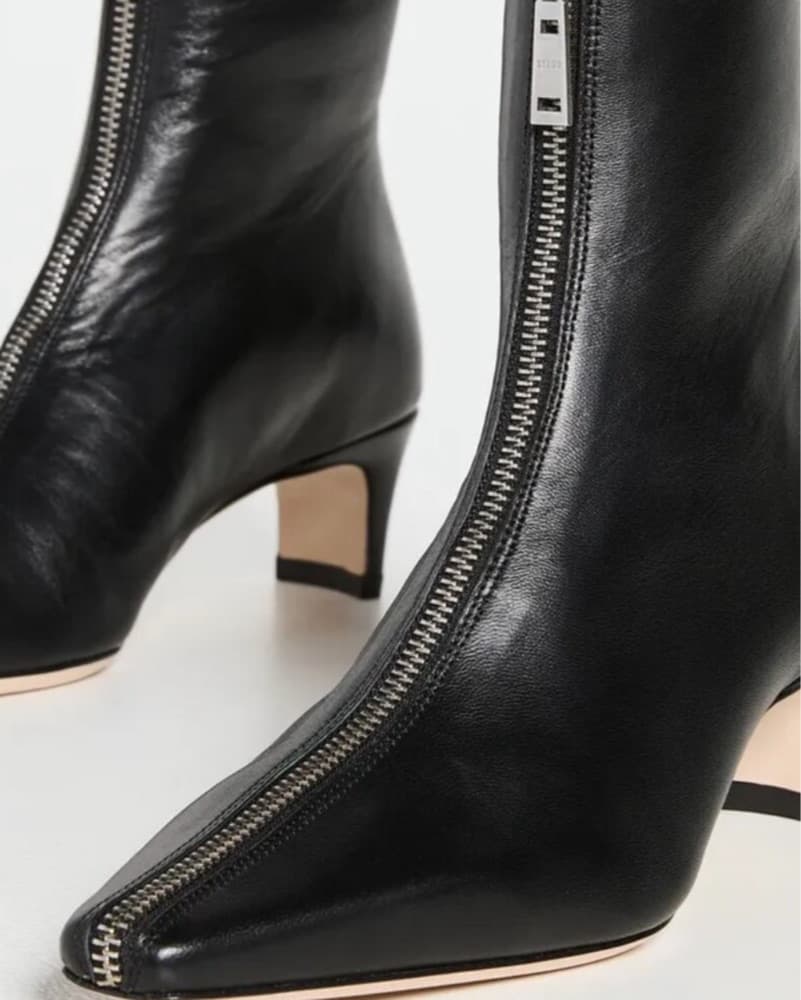 Staud Zip Front Kitten Heel Ankle Boots - Image 1