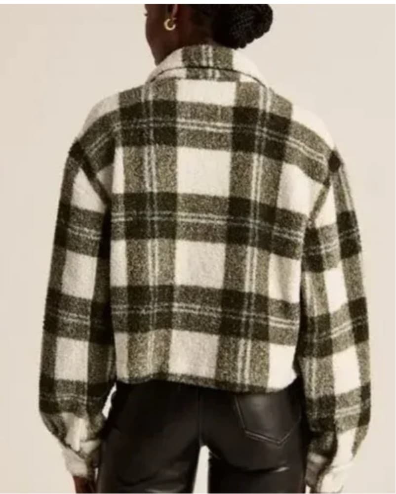 Cropped Green And White Jacket  - Image 2
