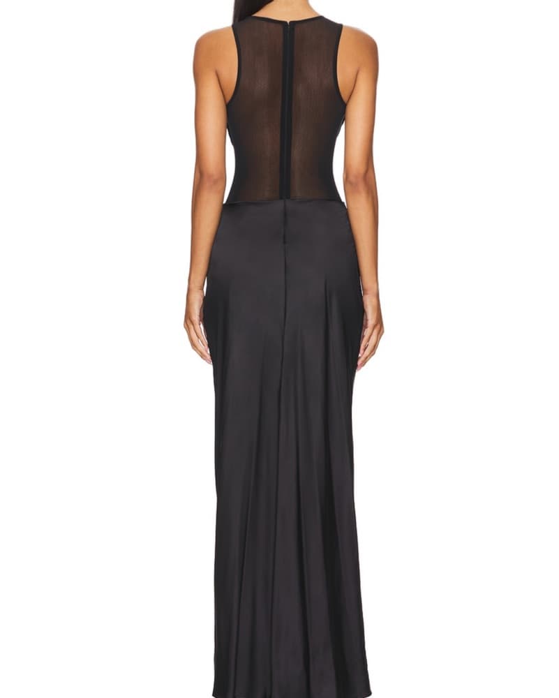 Revolve Mesh Black Maxi Dress - Image 3