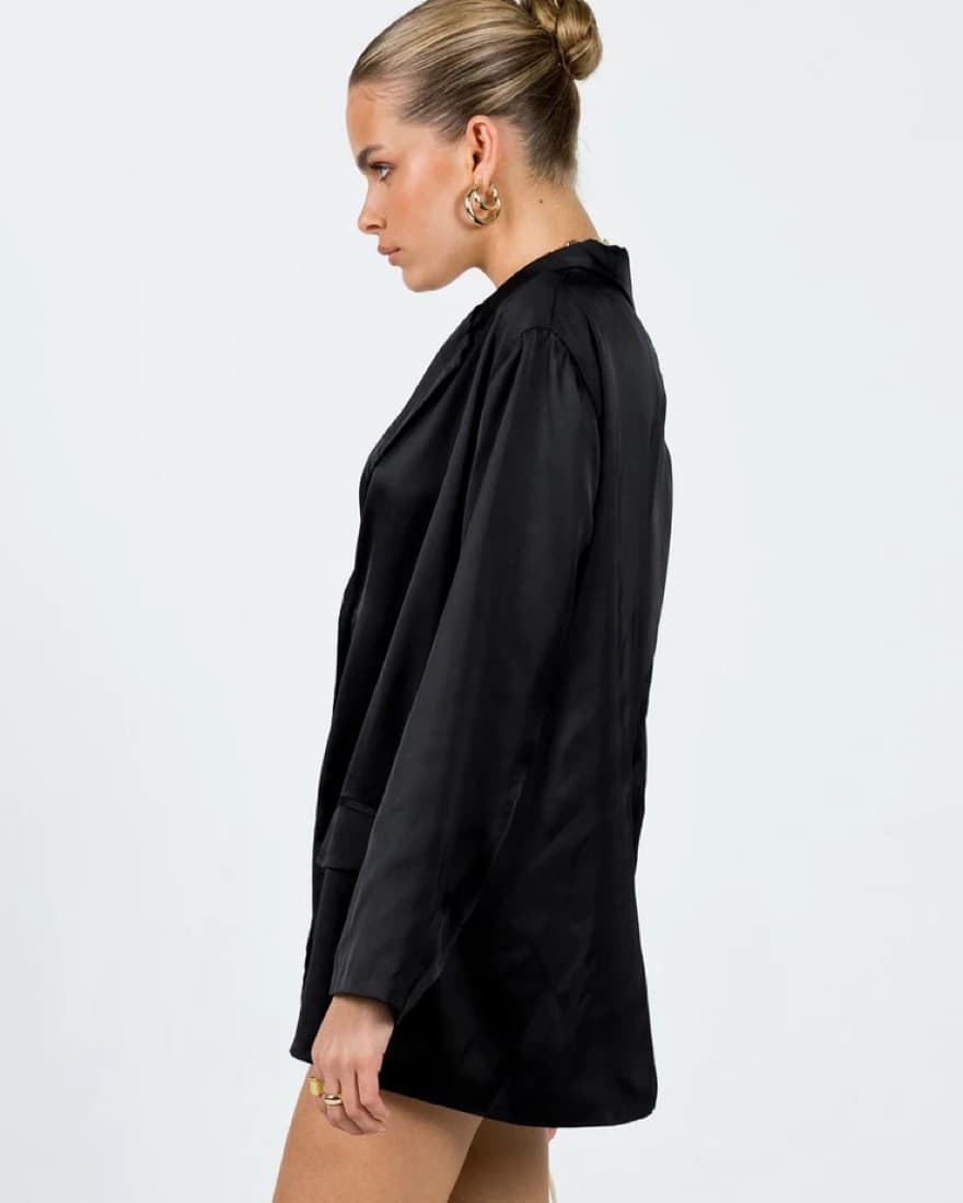 Toddy Satin Blazer Black - Image 3