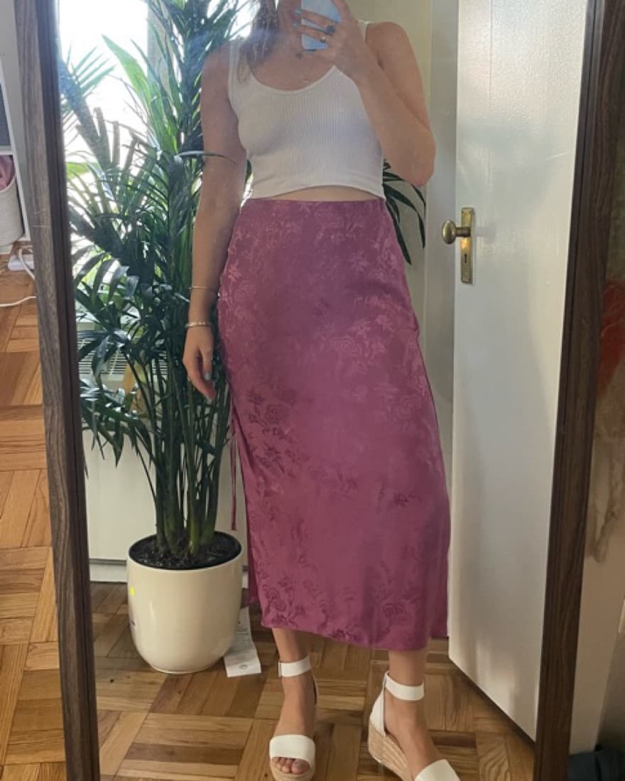 Pink Silk Paige Skirt - Image 2