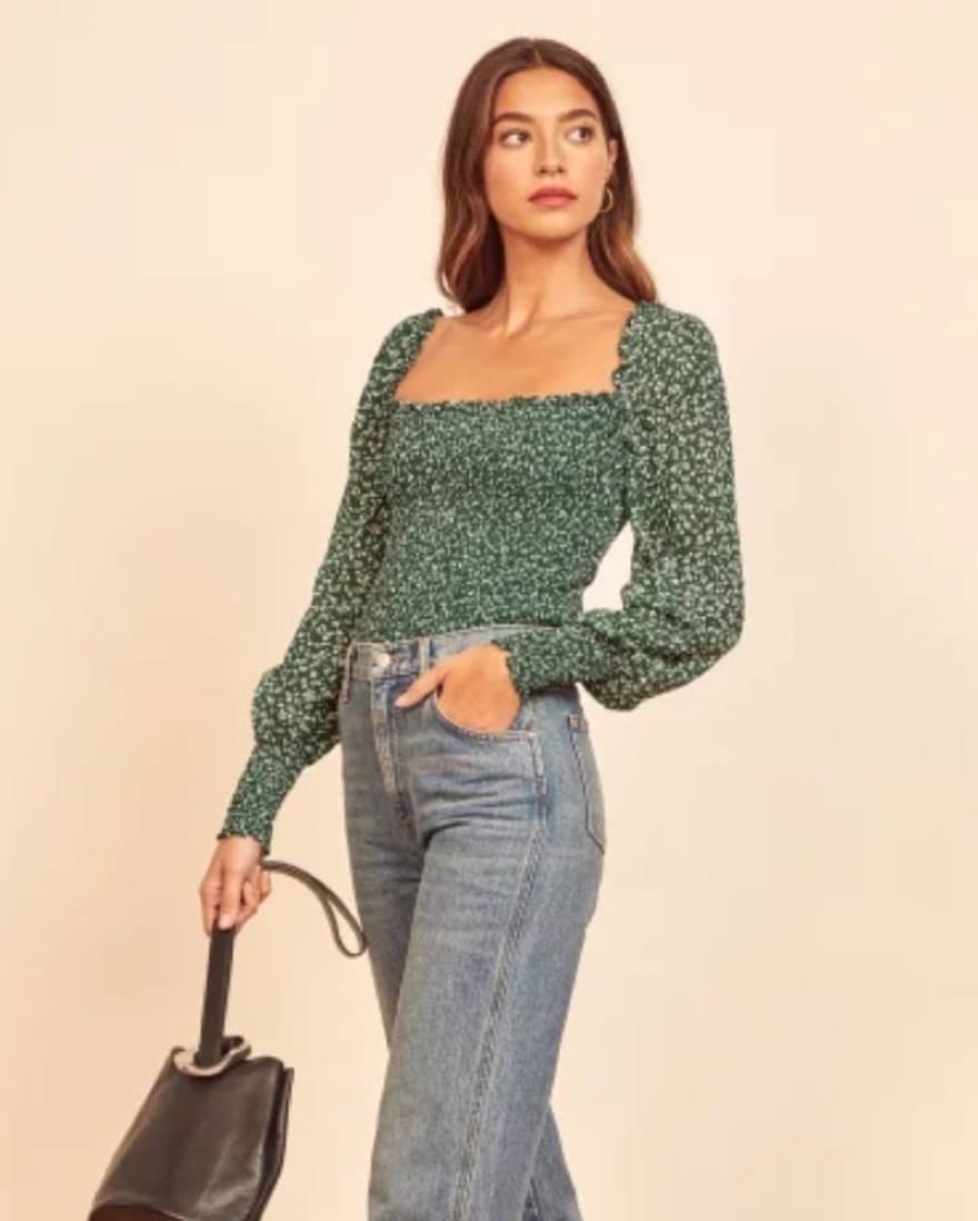 Reformation Green Pinto top - Image 1