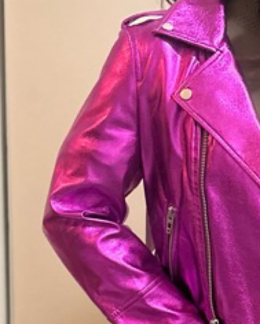 ALF FUSCHIA METALLIC LEATHER, MOTO  - Image 2