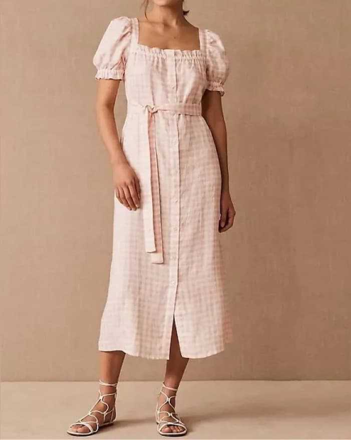 Sleeper Brigitte Midi Linen Dress - Image 2