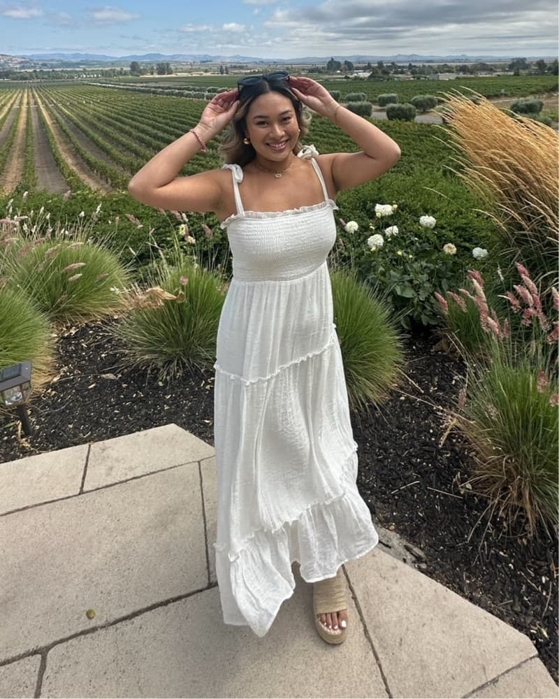  White Tiered Maxi Dress - Image 2