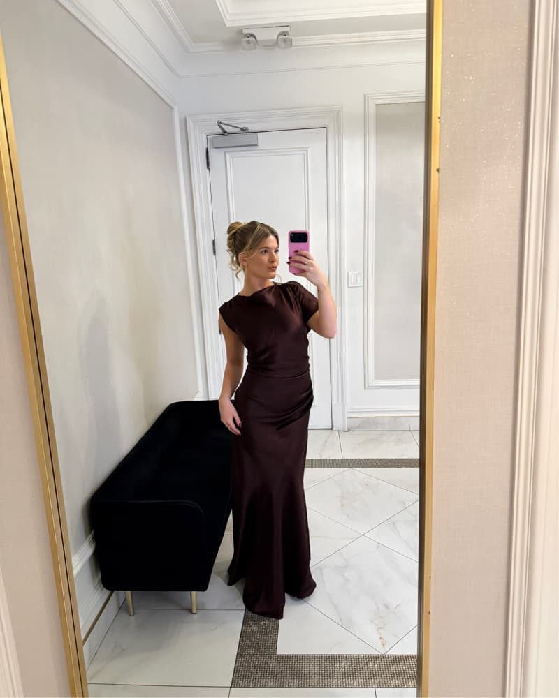 Brown formal Wedding Guest Dress  - Image 1