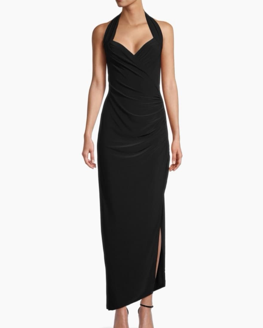 Halter Sweetheart Side Drape Gown - Image 3