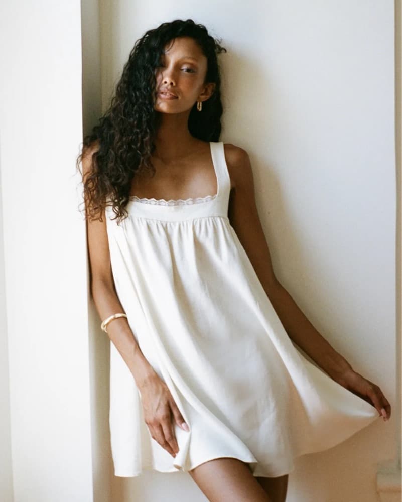 Lucille White Mini Dress - Image 3