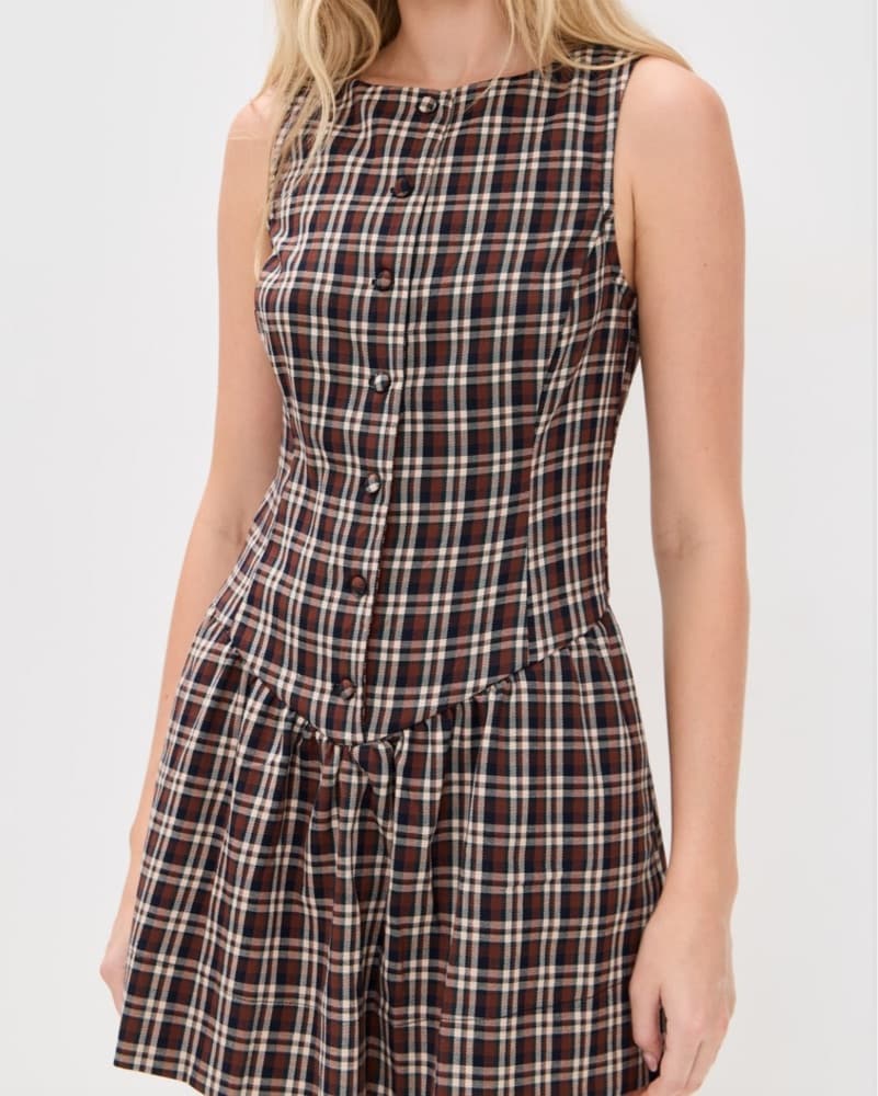 Holiday Dress Plaid Button-Down Dress - Image 2