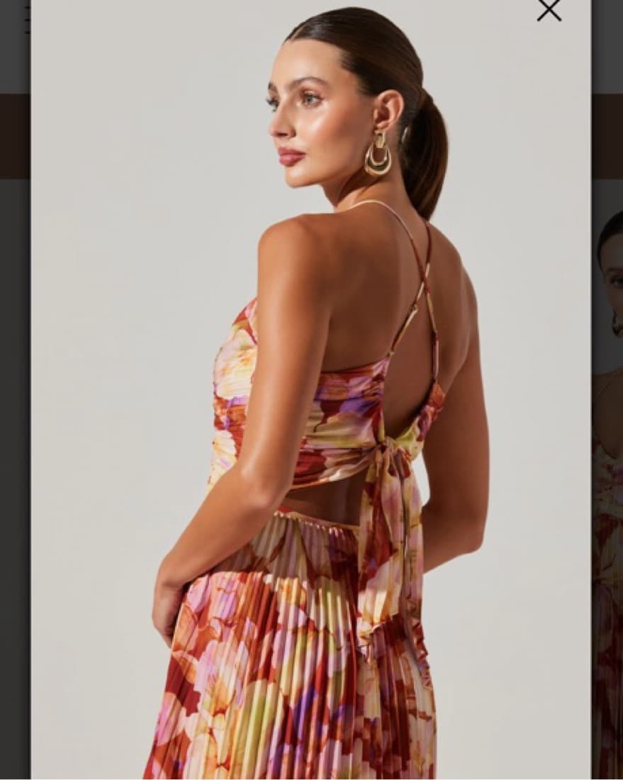 ASTR The Label Blythe Floral Plisse Midi - Image 1