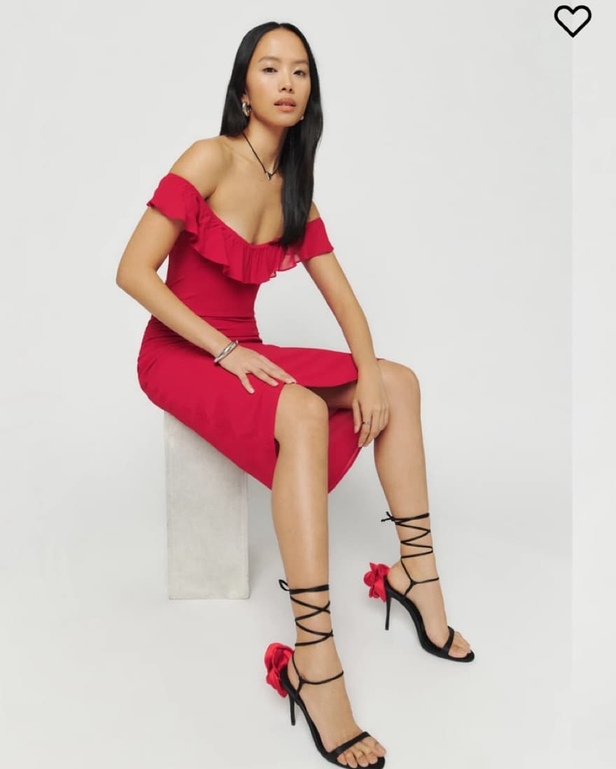 Reformation Charm Dress In Red - Image 1