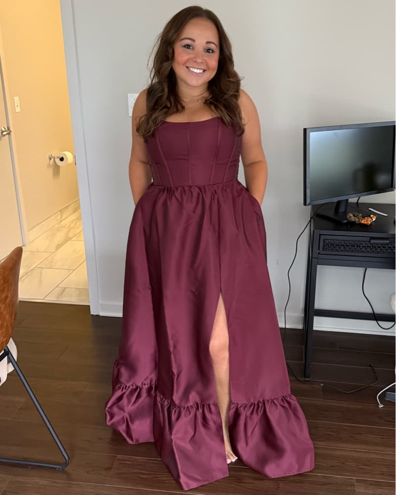Dessy Cabernet Formal Gown - Image 1