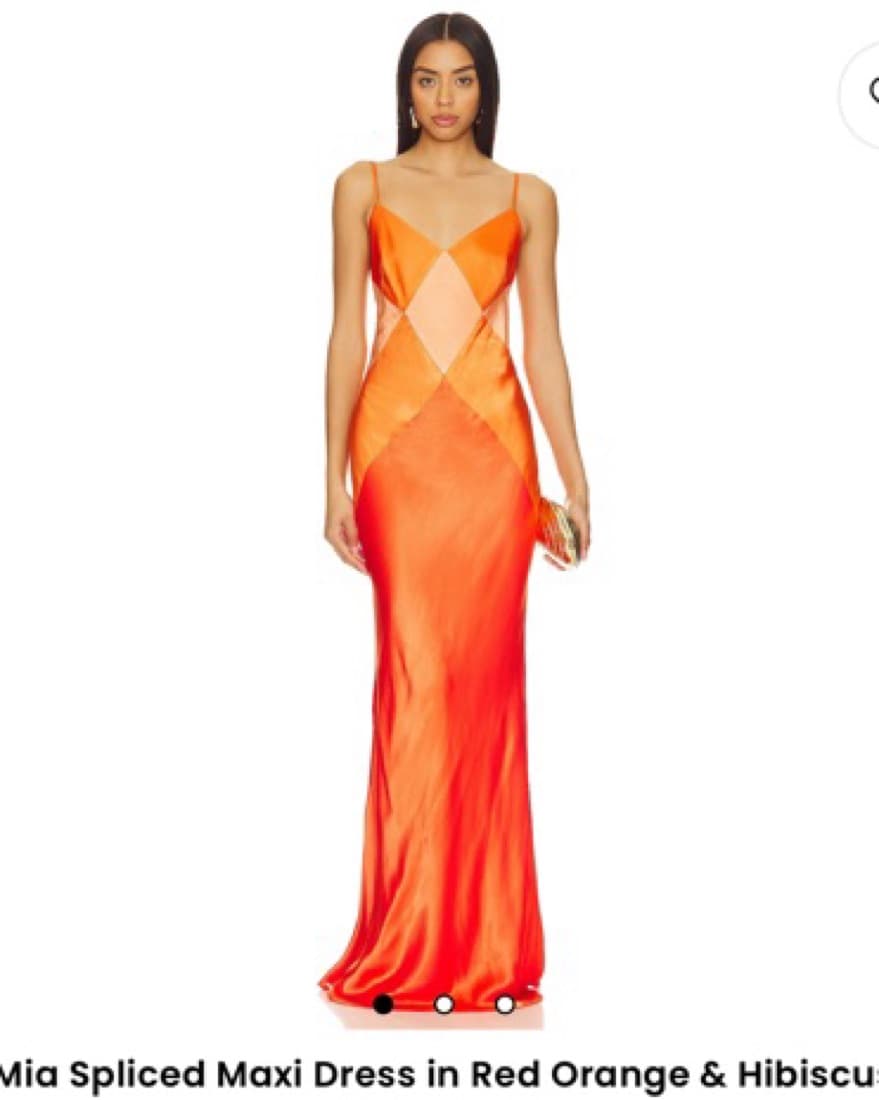 Spliced Maxi Dress In Red Orange - Image 1