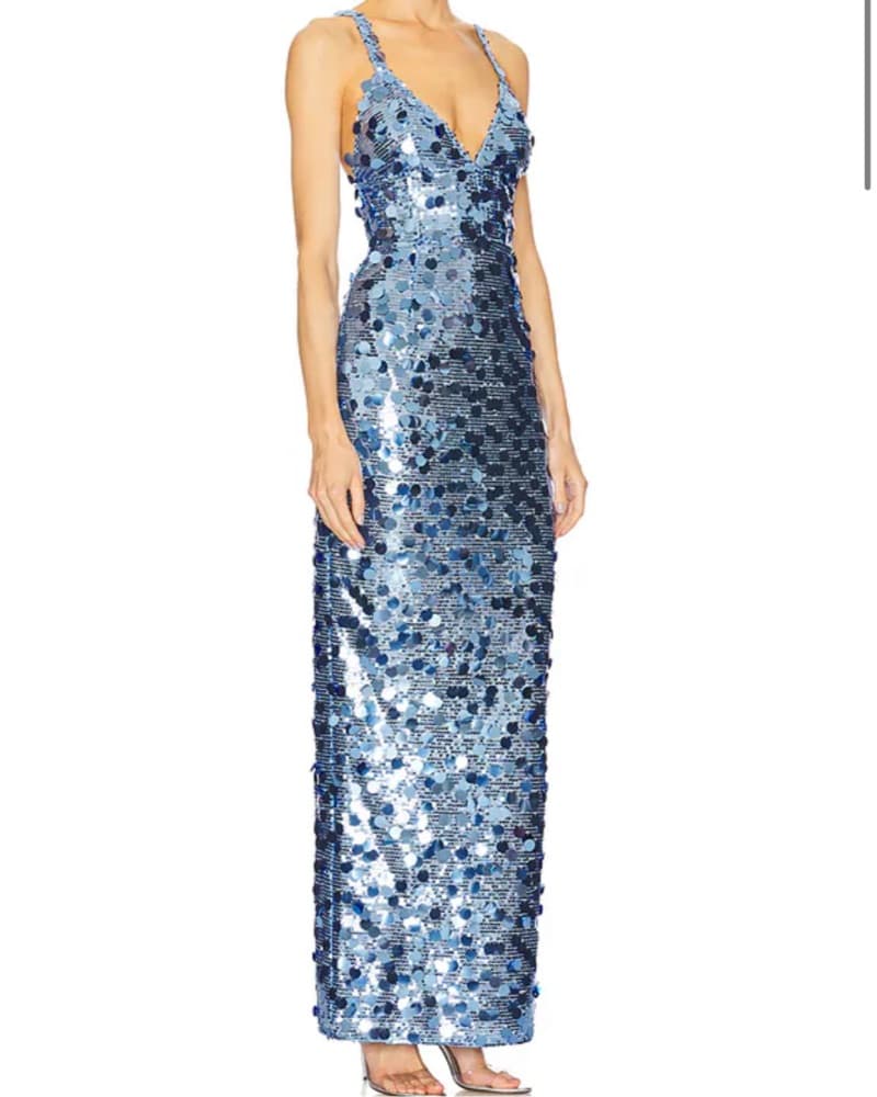Bronx & Banco Blue Long Maxi Gown Dress - Image 5
