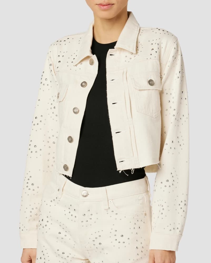 Hudson Jeans Lola Cropped Studded Jacket - Image 1