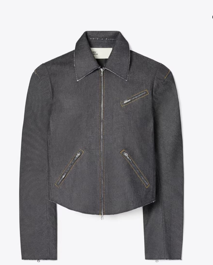Tory Burch Denim Biker Jacket - Image 2