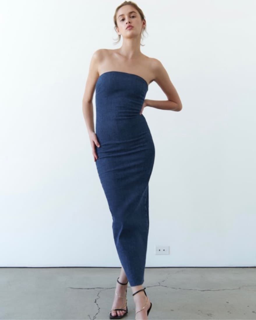 ZARA Denim Midi Dress - Image 2