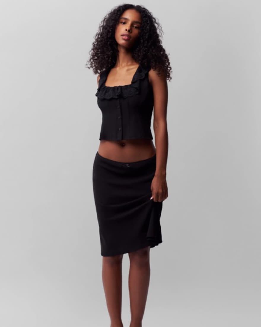 Guizio Black Paloma Midi Skirt - Image 3