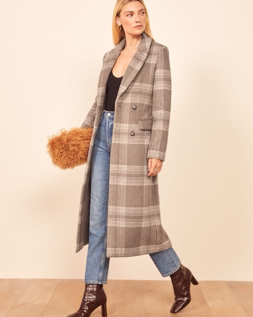 Reformation Plaid Wool Coat - Image 1