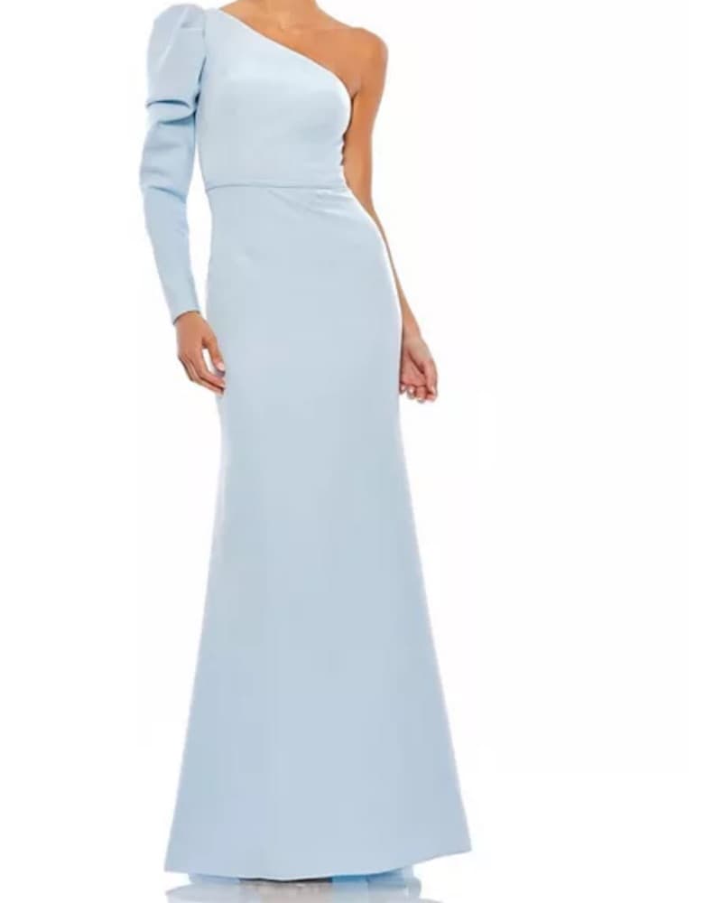 Mac Duggal One Shoulder Puff Sleeve Gown - Image 1
