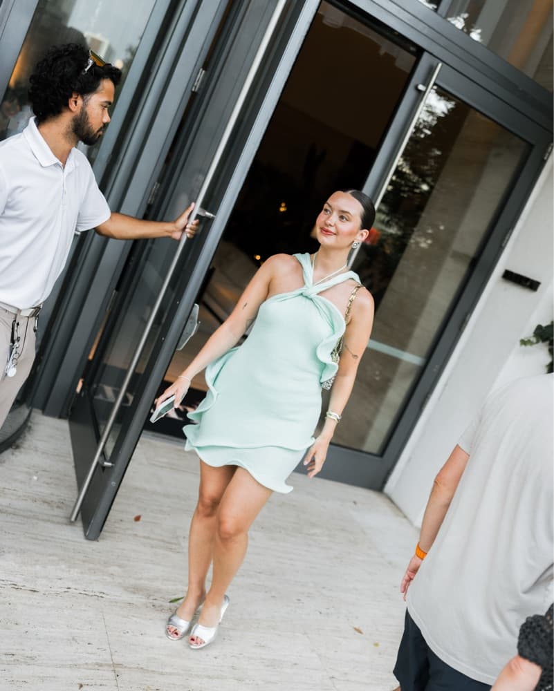 Meshki Mint Green Halter Mini Dress - Image 3