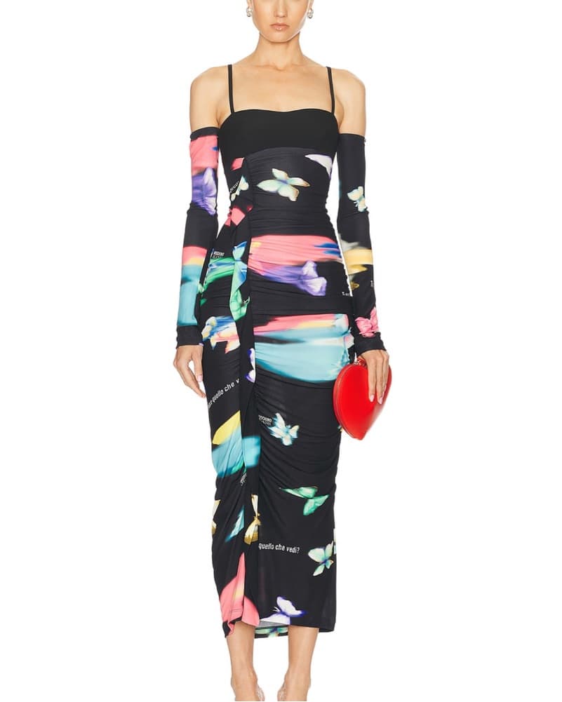 moschino butterfly print midi dress - Image 1