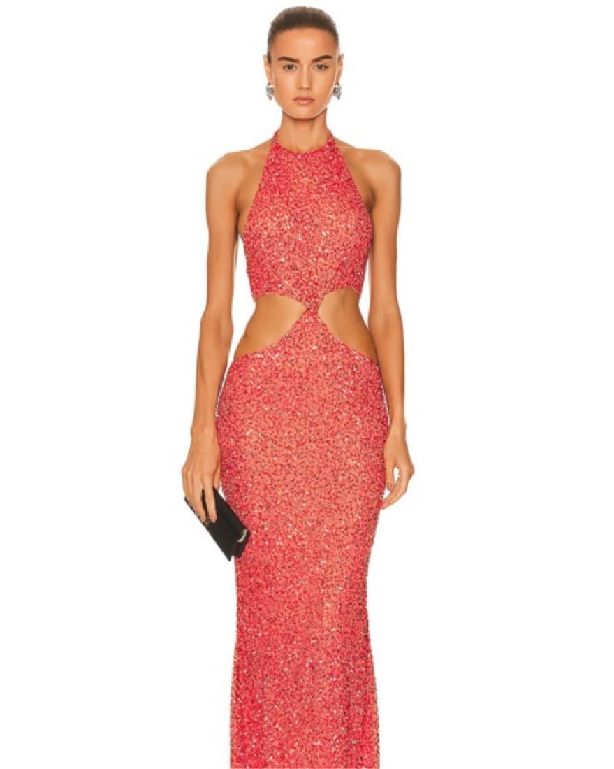 Retrofete Orange Sequin Gown - Image 1