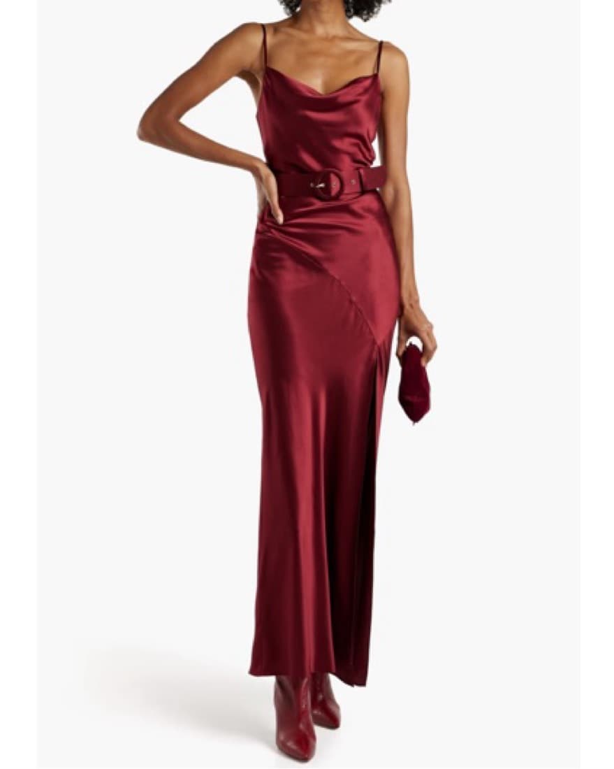 NICHOLAS Simone belted silk-satin maxi  - Image 1