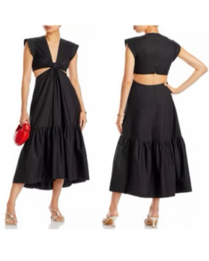 Jason Wu Black Cutout Satin Dress - Image 1