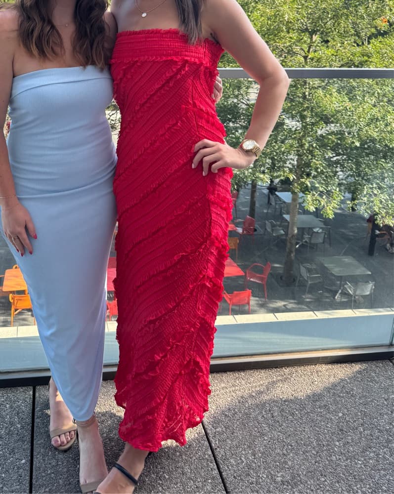 Strapless Tiered Maxi Dress - Image 1