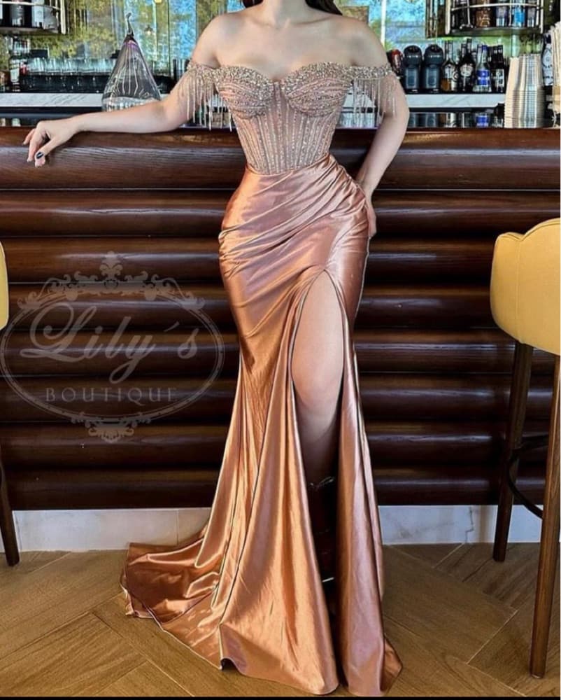 Captivating Rose Gold Gown - Image 1