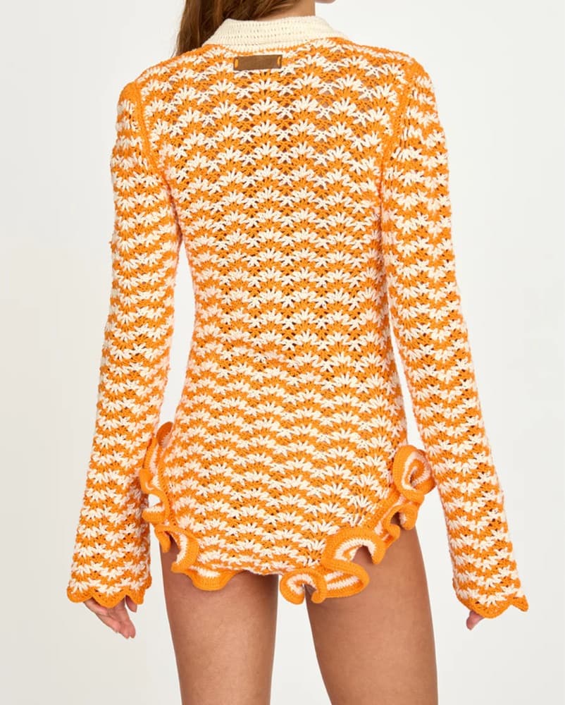 Eliou Beleza Romper Orange Crochet - Image 5