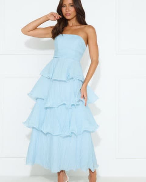 Blue Ruffel Formal Dress - Image 5