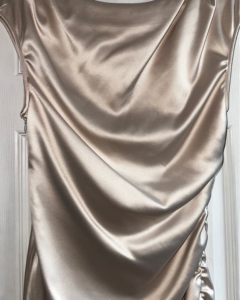 Champagne Bridesmaid Midi-Dress - Image 4